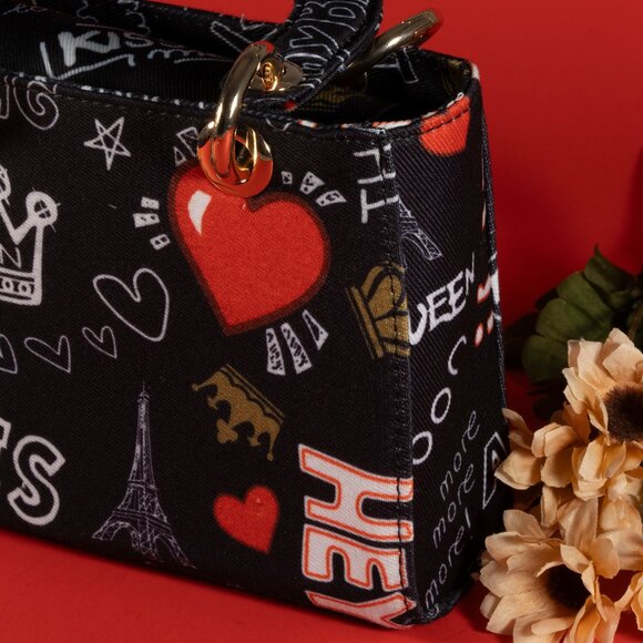 3 AM Forever Fashionnovab Graffiti Bag Clutches Color black - Picture 8 of 9